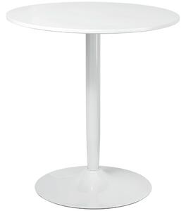 HOMCOM Round Dining Table, Modern Dining Room Table with Steel Base, Non-slip Foot Pad, Space Saving Small Dining Table, White