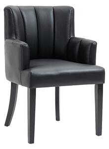 Hatfield Carver Chair - Black Faux Leather