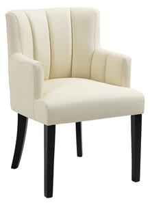 Hatfield Carver Chair - Cream Faux leather
