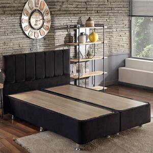 Caltrex Fabric Ottoman Storage King Size Bed with Headboard in Black