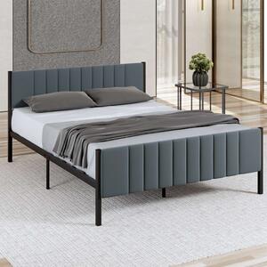 Kaseo Metal Small Double Bed in Anthracite