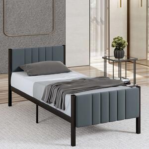 Kaseo Metal Single Bed in Anthracite
