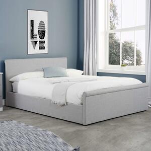 Stratos Fabric Ottoman Storage Small Double Bed In Grey