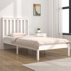 Bed Frame White Solid Wood Pine 75x190 cm 2FT6 Small Single