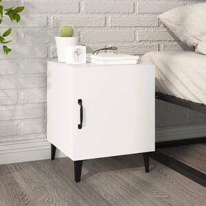 Bedside Cabinet White Engineered Wood