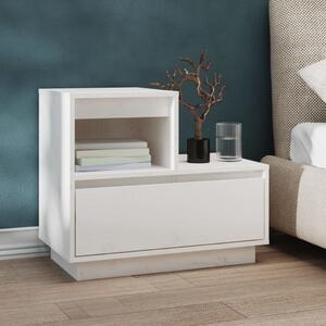 Bedside Cabinet White 60x34x51 cm Solid Wood Pine