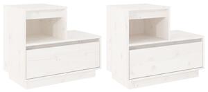 Bedside Cabinets 2 pcs White 60x34x51 cm Solid Wood Pine