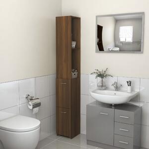 Bathroom Cabinet Brown Oak 25x25x170 cm Engineered Wood