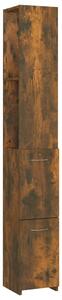 Bathroom Cabinet Smoked Oak 25x26.5x170 cm Engineered Wood