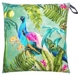 Peacock Outdoor Floor Filled Cushion 70cm x 70cm Multi