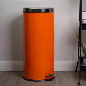 Miller Stainless Steel 30 Litre Pedal Bin In Orange