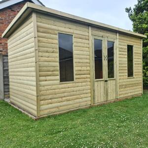 Ruidoso Large Wooden Garden Summerhouse With 2 Doors In Natural
