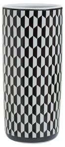 Aiken Ceramic Geometric Print Umbrella Stand In Black And White