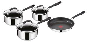 Jamie Oliver by Tefal Quick & Easy Stainless Steel 4 Piece Pan Set Silver