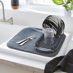 Microfibre Mat with Plate Rack Grey