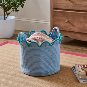 Large Scalloped Rope Basket