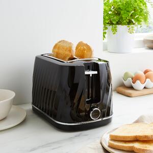 Luxe Textured 2 Slice Toaster Black