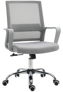 Vinsetto Ergonomic Office Chair, Mesh Desk Chair with Adjustable Armrest & 360° Swivel Wheels, Grey