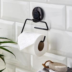 Wire Suction Toilet Roll Holder Black