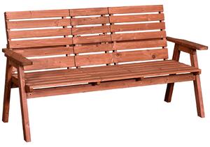 Outsunny Garden Wooden Convertible 2-3 Seater Bench or Companion Chair Loveseat Patio Partner Bench with Middle Table