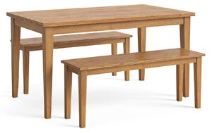 Fran Oak 120cm Dining Set for Dining Benches | Roseland Furniture