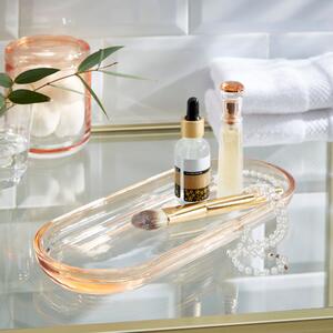 Ombre Apricot Glass Oval Tray Apricot