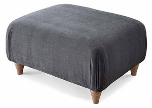 Rupert Pillow Back Sofa Footstool | Grey, Green, Blue, Gold Upholstered Fabric Foot Rest, Pouffe for Living Room or Bedroom | Roseland Stores UK