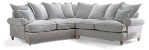 Comfy Riley Pillow Back Chenille 5 Seater Large Corner Sofa | Modern Grey Green Gold Blue Living Room Settee Fabric Corner Lounge Couch Roseland UK