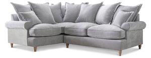 Comfy Riley Pillow Back Chenille 4 Seater Large Corner Sofa | Modern Grey Green Gold Blue Living Room Settee Upholstered Fabric Couch | Roseland UK
