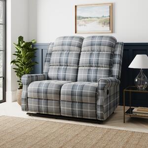 Edith 2 Seater Electric Recliner Check Print Grey