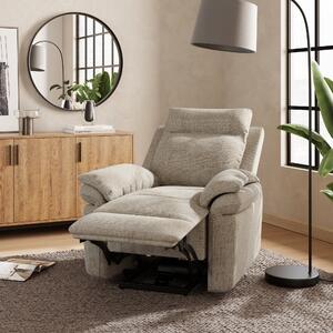 Kenley Padded Rise and Recline Chair, Chunky Chenille Dark Cream (Natural)