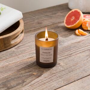 Energise Crackle Candle Brown