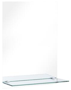 Wall Mirror with Shelf 40x60 cm Tempered Glass