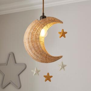 Moon & Stars Rattan Easy Fit Pendant Shade Natural