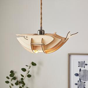 Whale Paint Your Own Easy Fit Pendant Shade Natural