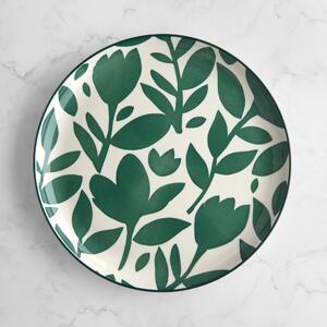 Elements Silhouette Green Stoneware Dinner Plate Green