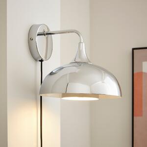 Elements Lennon 2 Tier Dome Plug In Wall Light Chrome