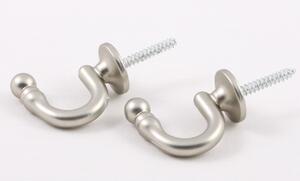 Hooks for tiebacks - satin nickel (set of 2)