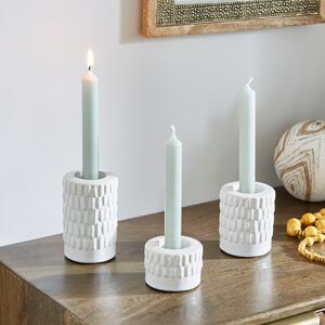 Set of 3 Zen Ceramic 2-in-1 Candle Holders White