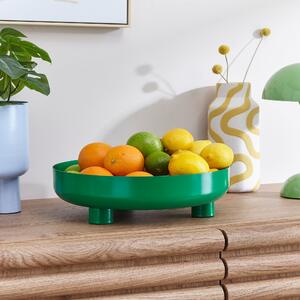 Elements Ceramic Footed Tray Green