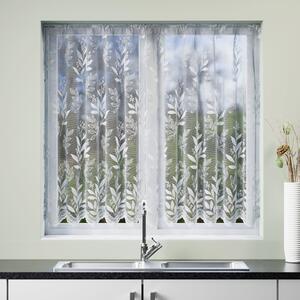 Meadow Leaf Slot Top Net Curtain White