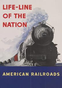 Art Print American Railroads, Vintage Travel Poster, (30 x 40 cm)
