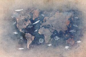 Illustration World map 29, Justyna Jaszke, (40 x 26.7 cm)