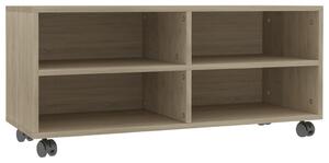 TV Cabinet with Castors Sonoma Oak 90x35x35 cm Engineered Wood