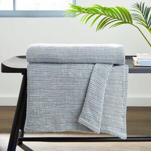 Remade Rinna 100% Recycled Waffle Throw Blue