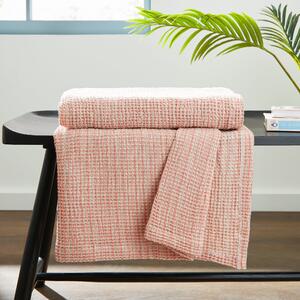 Remade Rinna 100% Recycled Waffle Throw Clay (Red)