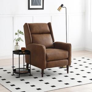 Charlie Faux Leather Recliner Chair, Brown Brown
