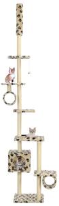Cat Tree with Sisal Scratching Posts 260 cm Beige Paw Prints