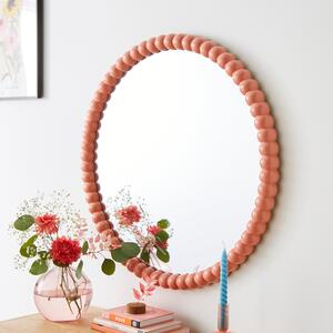 Bobbin Round Wall Mirror Apricot