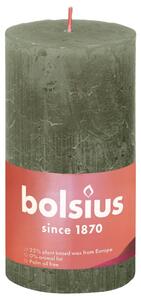 Bolsius Rustic Pillar Candles Shine 4 pcs 130x68 mm Fresh Olive